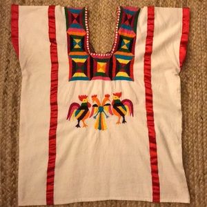 Vintage Vibrant embroidered huipil